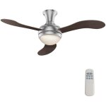Wiltec - ventilateur de plafond silencieux 55 w,  130 cm, max. 18 m, 3 pales, plafonnier intgr, brasseur ...