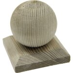 Chapeau boule en bois - dessus de poteau 8x8 cm