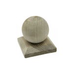 Chapeau boule en bois - dessus de poteau 8x8 cm