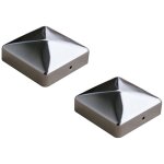 Chapeau pyramide inox - dessus de poteau 7x7 cm lot de 2