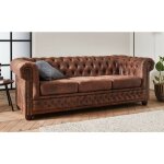 Lisa design - winston - canap 3 places chesterfield - style industriel - marron
