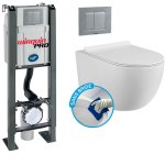 Wirquin pro - pack complet wc sans bride bati autoportant + cuvette sans bride + plaque chrome modele ...