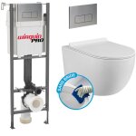 Europalamp - pack complet wc sans bride bati initio + cuvette blanche suspendu