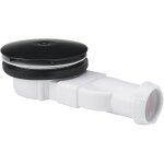Wirquin - siphon de douche bas slim 90 mm, champignon noir
