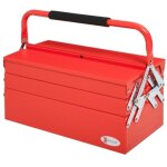 Bote  outils mtallique 45x22. 5x34. 5 cm avec 5 compartiments, grand volume, pliable, rouge
