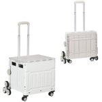 Chariot de courses capacite de charge 80 kg pliable portable avec poignee telescopique, couvercle, roues ... Chariot de courses capacite de charge 80 kg pliable portable avec poignee telescopique, couvercle, roues ...