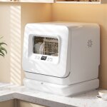 Wishdor - mini lave - vaisselle blanc, portable, 5 programmes, bras gicleurs  360, consommation d'eau ...