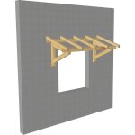Wmu - marquise en bois pour portes et fentres - robuste - 1. 90 x 0. 9 m