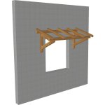 Wmu - marquise en bois pour portes et fentres - robuste - traite marron - 1. 90 x 0. 9 m