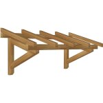 Wmu - marquise en bois pour portes et fentres - robuste - traite marron - 1. 90 x 0. 9 m