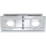Plafonnier led applique de salon spot en verre argent 2 flammes wofi 7475. 02. 01. 0000 Plafonnier led applique de salon spot en verre argent 2 flammes wofi 7475. 02. 01. 0000