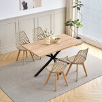 Wokaka lot table et chaises � manger - table mdf 140cm - avec 4 chaises scandinaves de salle � manger ...