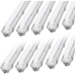 Wolketon 10x r�glette led �tanche pour tube led t8 r�glette lumineuse led ip65 120cm 1 x 18w blanc neutre ...