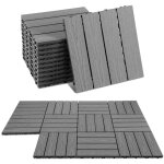 Wolketon lot de 11 wpc dalles de terrasse 4 lattes 1 m�, 30 x 30 cm, dalles clipsables composite bois ...