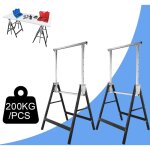 Wolketon lot de 2 tr�teaux pliables t�lescopiques m�tal pliable noir charge maximale 200 kg