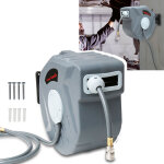 Wolketon 20 m enrouleur de tuyau � air comprim� d�vidoir tuyau automatique raccord rapide 1 / 4  , pivotant ...