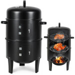 Wolketon 3 en 1 barbecue fumoir bbq charbon de bois thermom�tre int�gr� avec thermom�tre int�gr�, r�glage ...