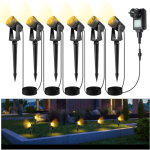 Wolketon lot de 6 projecteur de jardin � led avec piquet de terre, spots de jardin avec prise �tanche ...
