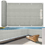 Wolketon brise vue balcon 600x90cm gris hdpe ? protection balcon uv r�sistant � l'eau & aux intemp�ries ...