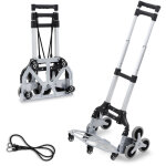 Wolketon diable pliable en aluminium chariot avec 6 roue d'escalade?charge statique max. 70 kg