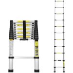 Wolketon echelle t�lescopique stable en aluminium multi - fonction jusqu'� 150 kg escabeau 2, 6 m