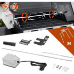 Wolketon kit tournebroche �lectrique 117 cm pour barbecue et fumoir, acier inoxydable, 4 fourches, rotation ...