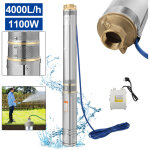 Wolketon pompe submersible pour puits profonds d�bit 4m3 / h, acier inoxydable cordon 20m hauteur de ...