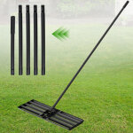 Wolketon raclette � gazon 75 x 25 cm avec manche en acier, r�teau de nivelage livr� avec gants de jardinage ...