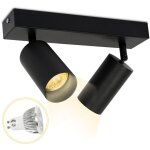 Wolketon spot de plafond tournante gu10 m�tal lustre plafond plafonnier led noir lampe � 2 flammes