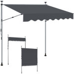 Wolketon store banne, store de balcon � manivelle hauteur r�glable 214 - 305cm, l 200cm auvent manuel ...