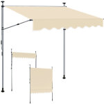 Wolketon store banne, store de balcon � manivelle hauteur r�glable 214 - 305cm, l 200cm auvent manuel ...