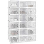 Woltu - 18 x bo�tes � chaussures bo�tes de rangement transparente en plastique, pliables et empilables ...