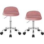 Woltu - 2 x tabouret de bureau avec dossier, chaise d'ordinateur à roulettes, réglable en hauteur 43 ... Woltu - 2 x tabouret de bureau avec dossier, chaise d'ordinateur à roulettes, réglable en hauteur 43 ...
