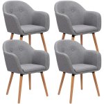 Woltu - lot de 4 chaises de cuisine chaises de salle à manger, chaises de relax en lin et bois massif, ... Woltu - lot de 4 chaises de cuisine chaises de salle à manger, chaises de relax en lin et bois massif, ...