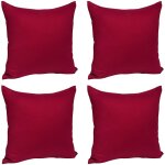Woltu - 4 pi�ces taies d'oreillers en coton, housse d'oreiller avec fermeture �clair, 50x50cm, bordeaux ...