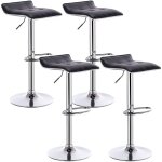 Woltu - lot de 4 tabouret de bar en cuir synthtique, tabouret de bar pivotant, hauteur rglable, noir ...