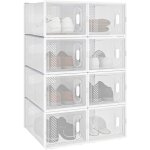 Woltu - 8 x bo�tes � chaussures, bo�tes de rangement transparente en plastique, pliables et empilables ...