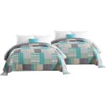Couverture de lit woltu lot de 2 couvre - lits, design patchwork couette boutis imprime, jet de lit, ...