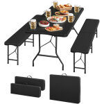 Woltu ensemble de meubles de jardin, set de 3 pi�ces : table + 2 bancs pliables, avec structure en m�tal, ...