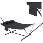 Woltu hamac avec support pour 2 personnes, hamac double avec carde m�tallique, poche lat�rale et coussin, ...