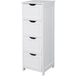 Woltu - meuble bas de salle de bain sur pied, meuble / commode / armoire de rangement avec 4 tiroirs, ...