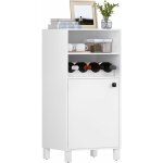 Woltu ? biblioth�que blanche 48x40x108 cm ? petit meuble de rangement avec porte ? casier � vin amovible ...