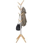 Woltu - porte - manteau sur pied en bois massif, en forme d'arbre avec 8 crochets, 180 cm, nature + blanc ... Woltu - porte - manteau sur pied en bois massif, en forme d'arbre avec 8 crochets, 180 cm, nature + blanc ...
