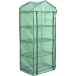 Serre de jardin / balcon / terrasse en pe, serre pour l�gumes avec porte, 69x49x158 cm, vert - woltu