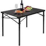 Woltu table pliante, table de camping en aluminium, table de pique - nique, 104x69x70cm, noir
