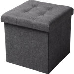 Tabouret pouf coffre bo�te de rangement repose - pied cube, si�ge pliable, gagner de l'espace 37, 5x37, ...