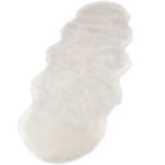 Woltu tapis en peau de mouton imitation, tapis en fourrure longue, 180x60 cm, blanc