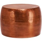 Womo - design - table basse martele de salon - table d'appoint ronde artisanale  59 x 41 cm - aluminium ...