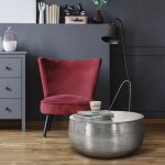 Womo - design table basse martelée de salon - table d'appoint ronde artisanale Ø 59x30, 5 cm - aluminium ... Womo - design table basse martelée de salon - table d'appoint ronde artisanale Ø 59x30, 5 cm - aluminium ...