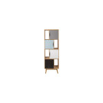 Woodman - bibliothque 4 portes 65x35x191 cm naturel et multicolore - clyde